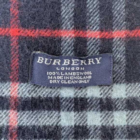 Burberry Unisex Lambswool Scarf Blue – Classic Check – Authentic – Fast Ship - Picture 2 of 7